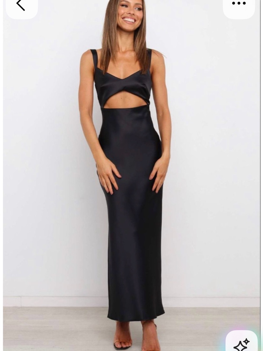 Altar'd State Black Satin Cutout Maxi Dress